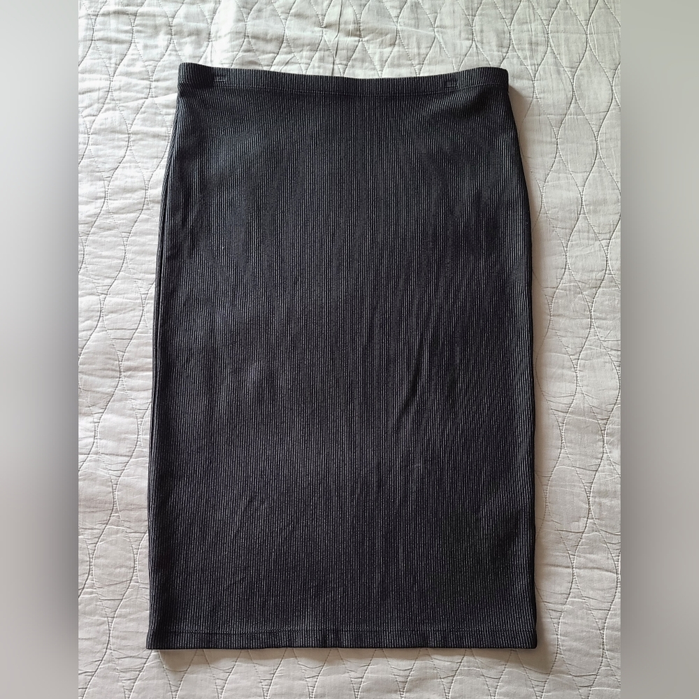 Max Studio Pencil Skirt - Black & Gray, Size L